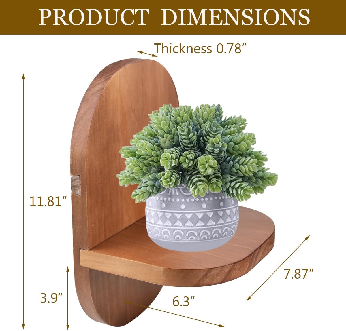 Wood Wall Mount Plant Holder
