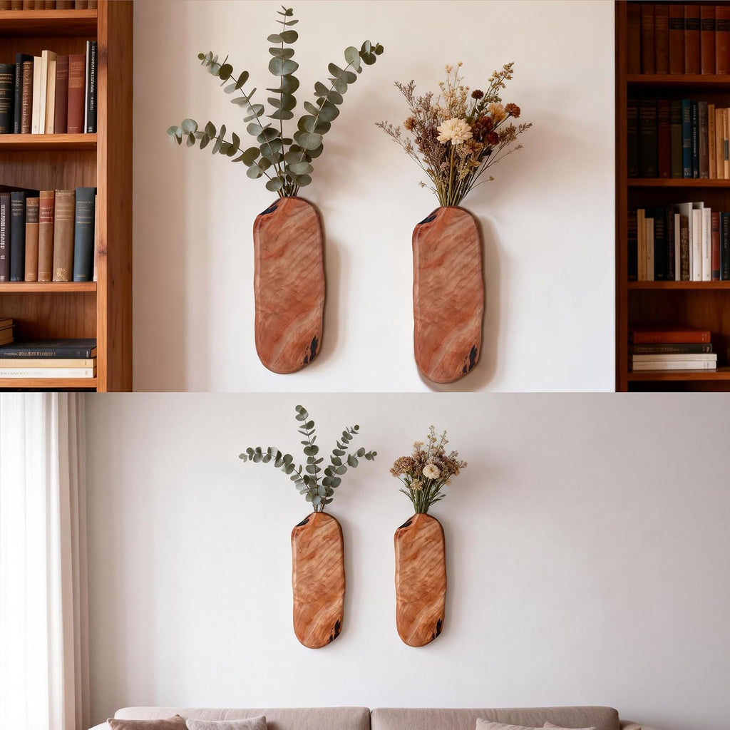 Wood Wall Hanging Plant Vases