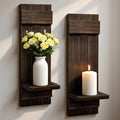 Farmhouse Wood Wall Candle Sconces