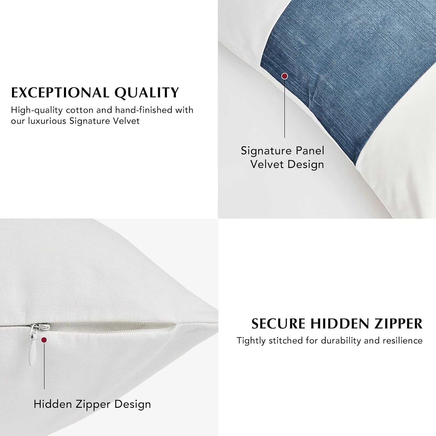 2 Pack Velvet Cotton Pillow Covers
