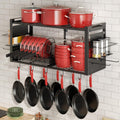 31" 3-in-1 Black Wall Mount Pot Rack