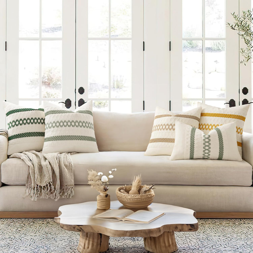 2 Pack Sage Boho Pillow Covers