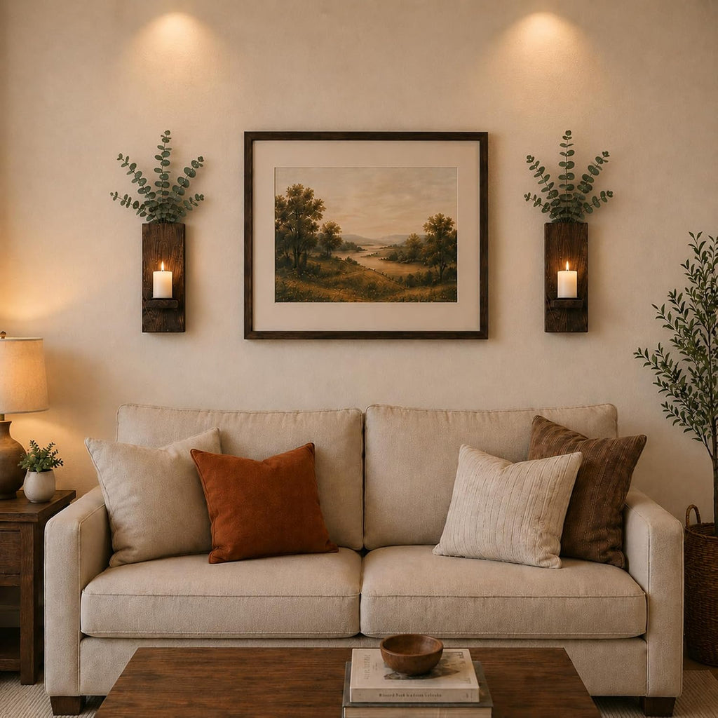 2 Pack Wood Wall Planter Sconces