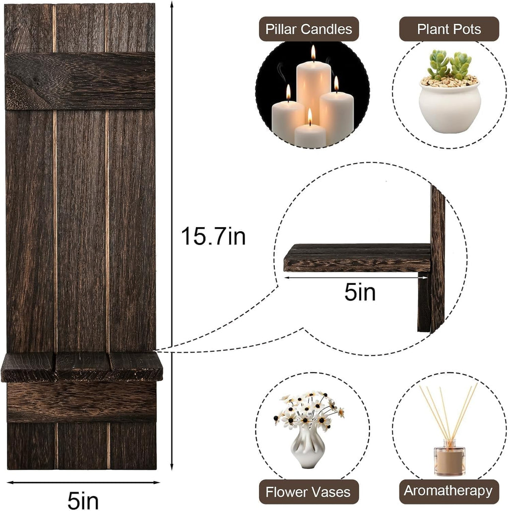 Farmhouse Wood Wall Candle Sconces
