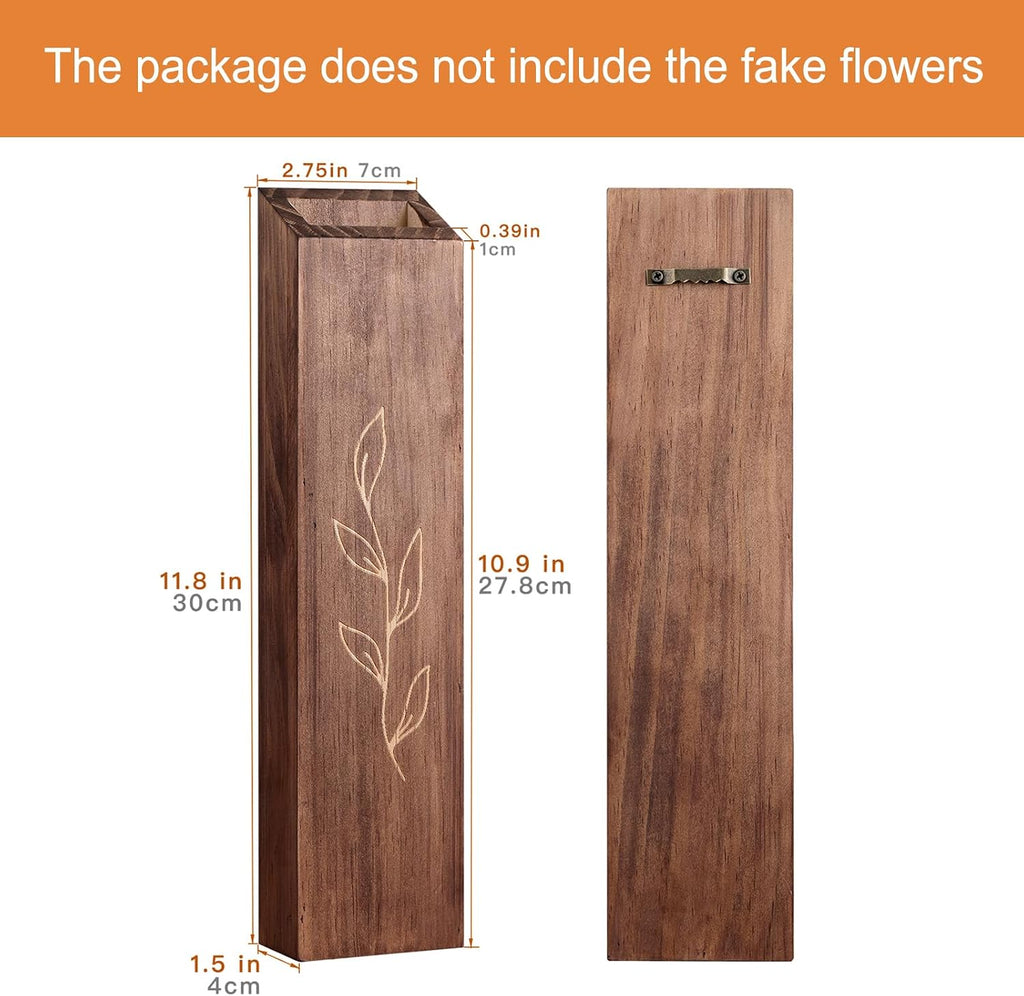 4 Pack Wood Wall Pocket Planters