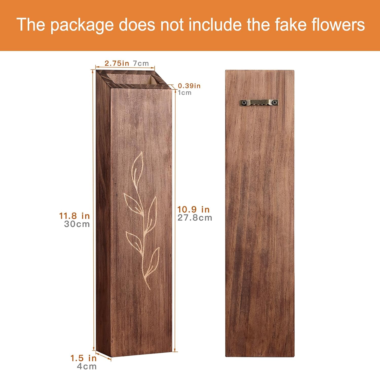 4 Pack Wood Wall Pocket Planters