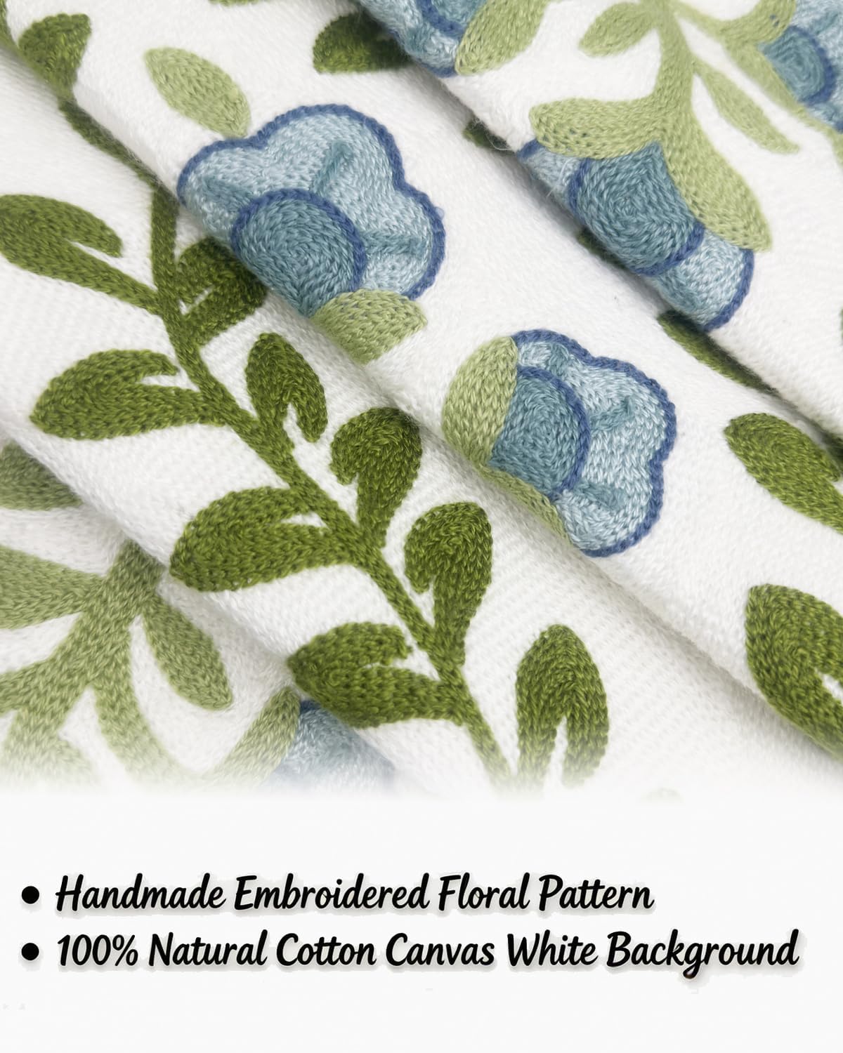 2 Pack Floral Embroidery Pillow Covers