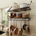 30" Oiled Bronze 2-Tier Wall Pot Rack
