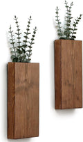 2 Pack Walnut Wood Wall Planters