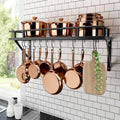 30" Matte Black Wall Mount Pot Rack