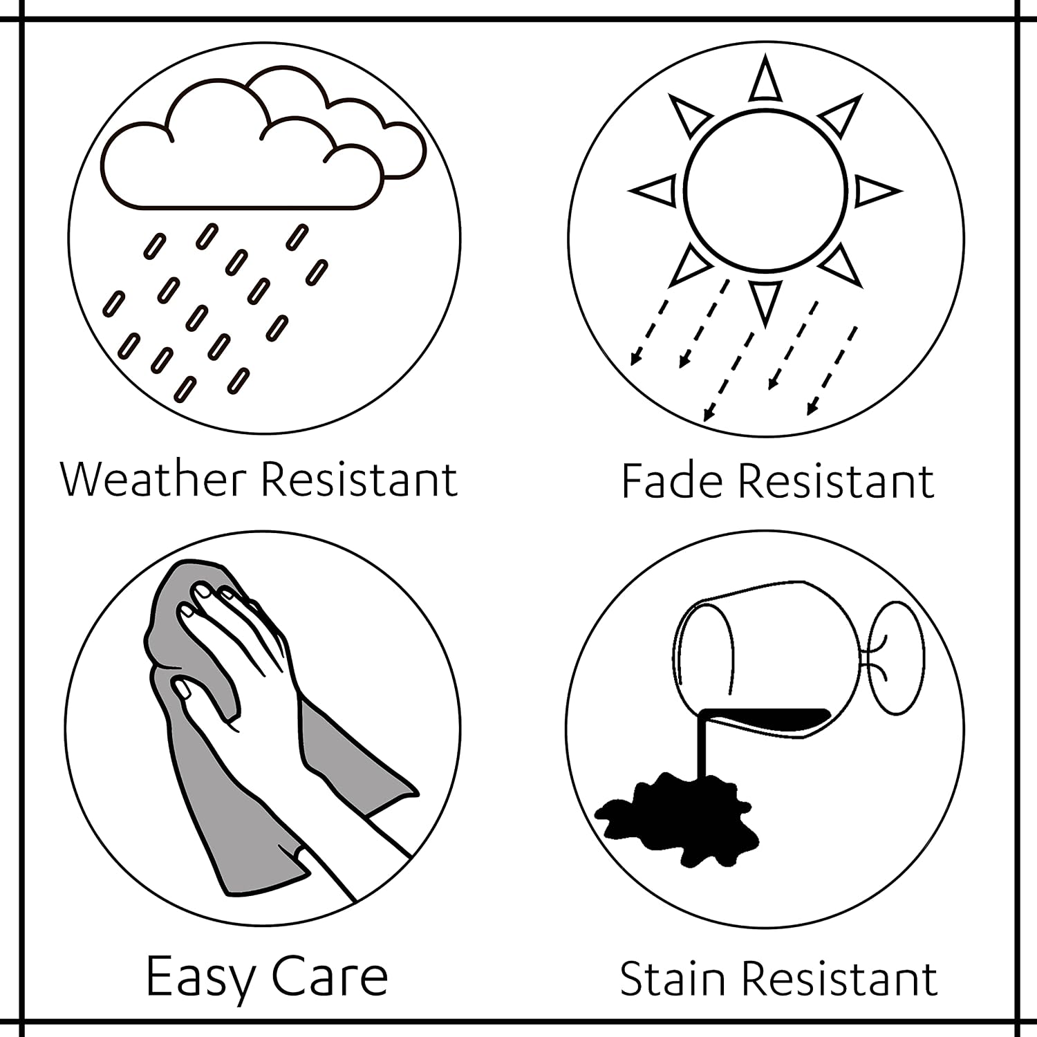 2 Pack Sunbrella Outdoor Pillow Covers