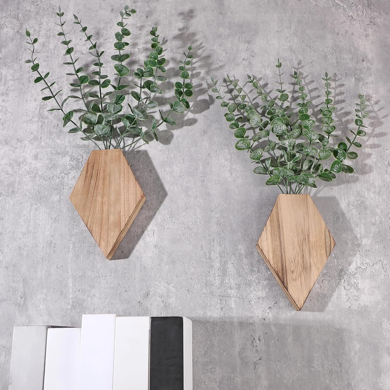 2 Pack Boho Wood Wall Planter Boxes