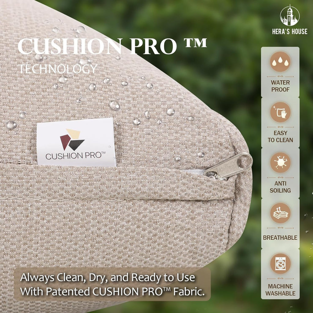 Beige Wicker 2-Seat Outdoor Patio Loveseat