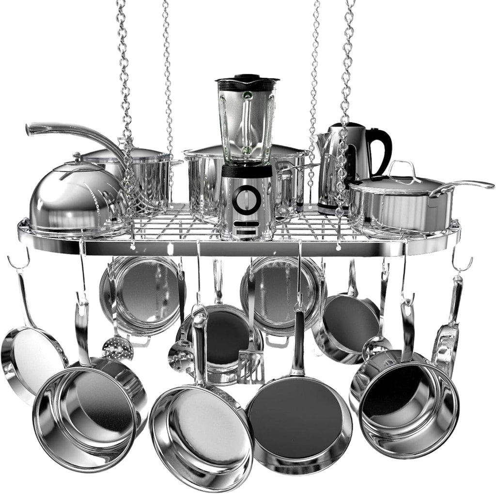 33" Silver Ceiling Pot Rack