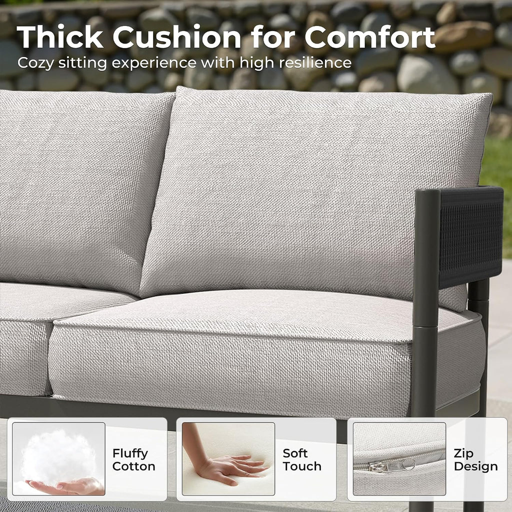 Wicker Outdoor Patio Loveseat Conversation Set
